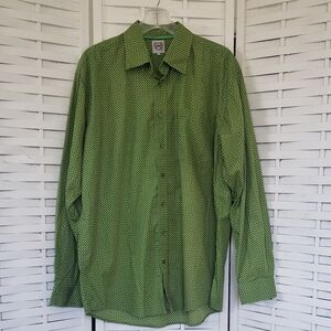 Cinch Green Patterned Men's Long Sleeve Button Diwb Shirt Size L